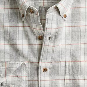 J.Crew Slim Untucked Brush Twill Shirt Andrew Plaid Grey Red Button down